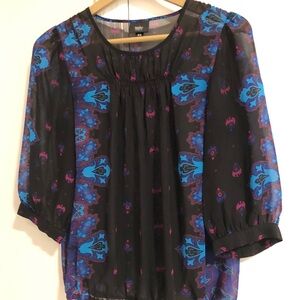 Mossimo Supply Co. Black and Blue Blouse